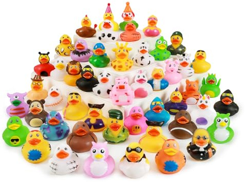 XY-WQ Rubber Duck 30 Pack for Jeeps Bath Toy Assortment - 2.3 Inch Bulk Floater Duck for Kids - Baby Showers Accessories - Party Favors, Birthdays, Bath Time, and More (30 Varieties)