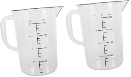 Alipis 2 Pezzi Coppa di misurazione di capacità Coppa di misurazione del latte Coppa di misurazione da cottura tazze di misurazione in plastica misurino tazza Trasparente