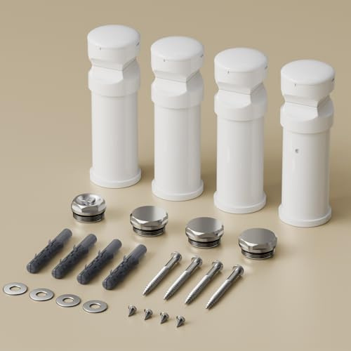 S'AFIELINA Soporte radiador baño, Kit Ajustable + válvula Purga y tapón incluidos, 1 Unidad