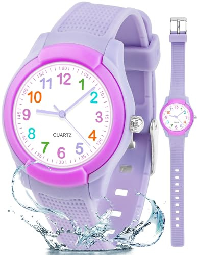 Juboos Kinderuhren,30 M Wasserfeste Kinderuhr,Für Jungen Und Mädchen Zum Lernen Der Zeitablesung, Weiches Armband, Geeignet Für Kinder Von 5 Bis 15 Jahren