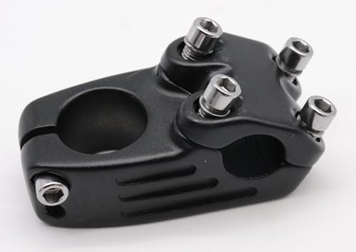 Fhrrad Vorbauten Aluminium Fahrrad Vorbau BMX-Vorbau 40mm 22,2 mm/28,6 mm Klemmung Freestyle/Dirtjump Bikes Schwarz/Silber (Schwarz)