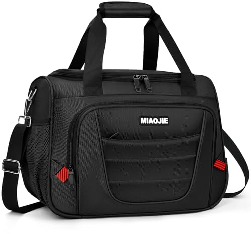 Underseat Carry On luggage Bag Airplanes Personal Item Bags Weekender Overnight Travel Tote Bag Shoulder Small Softside Carry on Luggage Travel Duffel Bags For Men Women -16 IN Black
