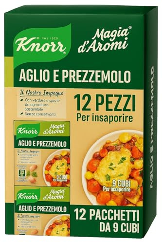 12 PEZZI X Astuccio Da 9 Cubi Insaporitore Magia D'Aromi Aglio E Prezzemolo Dadi