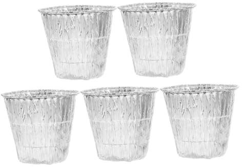 PAMINGONO Revestimientos Desechables para Parrilla de Barbacoa al Aire Libre, 5 Piezas Tamaño Mediano 830 Ml, Contenedor de Grasa de Aluminio para Bandejas de Goteo, Accesorios para Cocinar