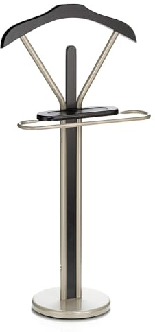 IDIMEX Herrendiener Fabio mit Hosenbügel und Ablage, Champagner/Schwarz - Stummer Diener Kleiderbutler Kleiderständer mit Kleiderbügel