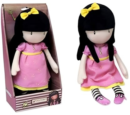 Gorjuss Muñeca de Trapo Original 30 cm – Muñeca de Tela Coleccionable Santoro London – Regalo Infantil, Decoración y Colección (Rosa)