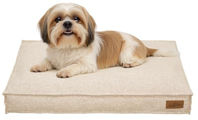 BingoPaw Dog Bed Medium Washable with Removable Cover Beige 75x50x10cm