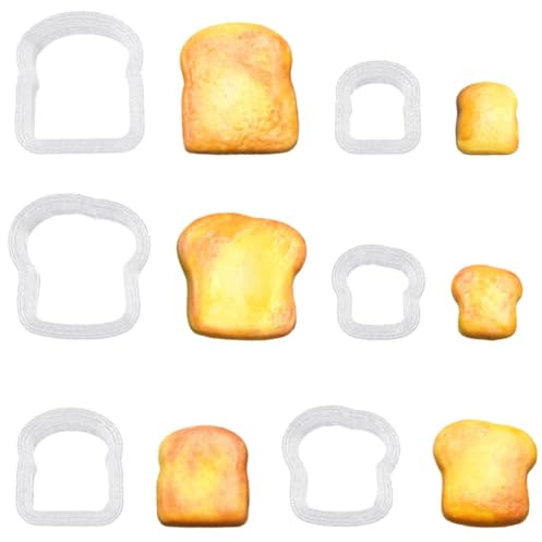 SUNNYCLUE 1 boîte de 6 emporte Pièces pour Pâte Polymère Mini Moules en Plastique Mignons en Forme de Tranches de Pain Grillé Moules pour Boucles d'oreilles Accessoires de Noël pour Femmes