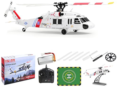 YUTT WL K270 UH-60L Blachawk Hubschrauber, 2.4G 4CH Flybarless Realistisches Hubschrauber Modell mit optischer Flusspositionierung & 6-Achsen-Kreisel