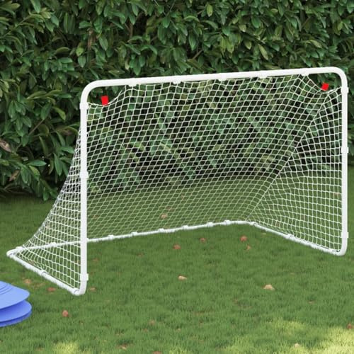 Ziaphsol Fotbollsmål vit, 122 x 81 x 81 cm, stål med målnät, träningsnät, trädgårdsgrind, sportnät, målvägg, skjutvägg, golvankare, väderbeständig för trädgård, gräsmatta, ungdom och fritid