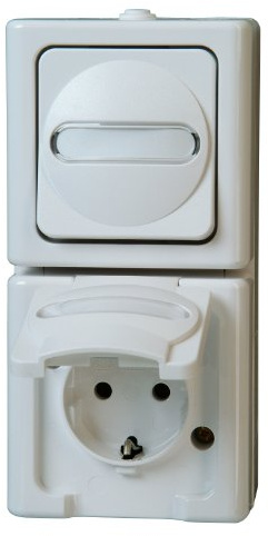 Kopp 130802000 Blue Electric Kombination Schalter und Steckdose