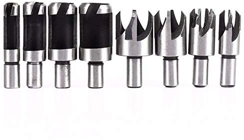 Yosoo 8/Set Carpentry Wood Plug-Cúter Herramienta de corte espiga punta recta fuselé Cutter Set
