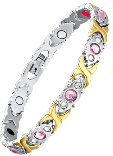 Jeracol Magnetarmband Damen-magnetische Armbänder für Frauen-Ultrastarkes Titanstahl Magnet Armband Geschenk mit Entfernungswerkzeug