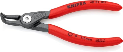 KNIPEX Präzisions-Sicherungsringzange für Innenringe, 48 21 J01 SB | auf SB-Karte, Ring-Ø 8-13 mm, Spitzen-Ø 0,9 mm, gewinkelt 90°, Sprengringzange, Seegeringzange