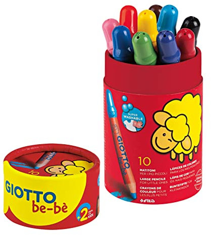 GIOTTO BEBE' - Barattolo Da 10 Matitoni, 7 mm, Colori Vivaci