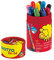 GIOTTO be-bè Jumbo-Farbstift, auswaschbare Farbstifte, Jumbo Mine, 7 mm, Runddose aus Karton, 10 sortierte Farben