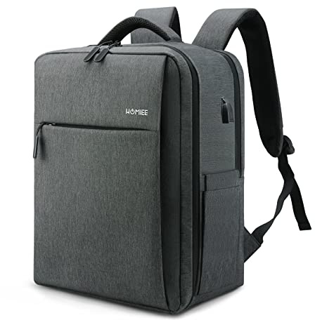 HOMIEE Mochila Viaje Cabina Avion Mochila Escolar para Portátil de 15,6 pulgadas Adecuada para el Trabajo los Negocios el Estudio Mochilas Ordenador Portatile Hombres con Puerto de Carga USB