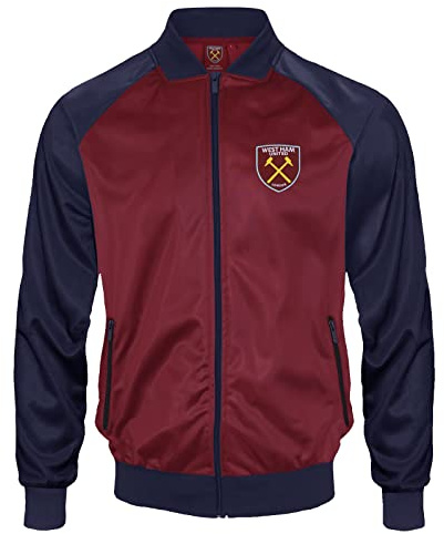 West Ham United FC - Chaqueta de entrenamiento oficial - hombre - Estilo retro - Burdeos - Grande