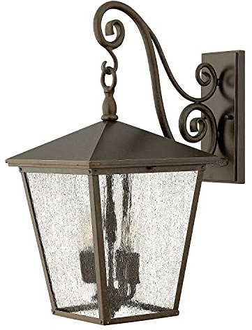 Licht-Erlebnisse Außenwandleuchte Braun IP44 Rustikal Außenbereich FELTON Laterne Lampe Antik Garten Hof Terrasse Haus