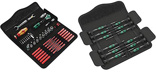 Wera 135926 Kraftform Kompakt W1 Maintenance Kit & 73675 Kraftform Micro Precision Screwdriver Set, 12 Pieces