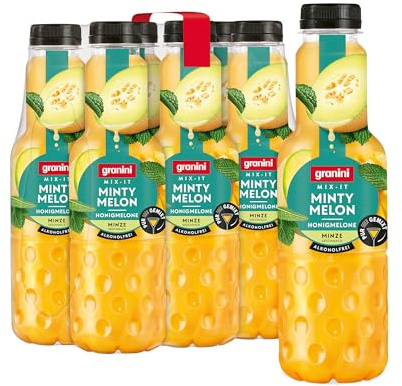 granini MIX-IT Minty Melon (6 x 0,75L), Honigmelone Mango Minze Fruchtsaftgetränk, Mocktail, Party-Drink, vegan, laktosefrei, mit Pfand