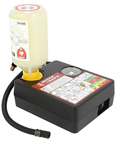 S SUMEX Kit de Reparación de Pinchazos para Coche Arregla o Repara Kit Emergencia Neumáticos Compresor de Aire con Conector 12V y 300ml Líquido Sellante