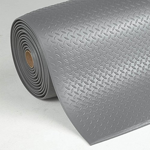Floordirekt Anti Ermüdungsmatte, Stehmatte 90 x 100 cm Grau Robuste Arbeitsplatzmatte für Steharbeitsplatz - Entlastet die Gelenke für mehr Komfort beim Stehen Dyna-Protect Diamond