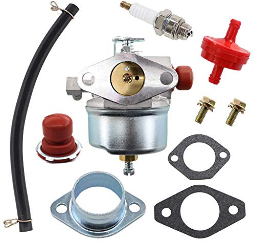 HURI Vergaser mit Dichtung Filter Zündkerze für Tecumseh LAV 30 35 40 50 TVS75 TVS90 TVS100 TVS105 TVS115 TVS120 ECV100 TNT100 TNT120 TVXL105 TVXL115 Motor 4.5HP 5H Rasenmäher 632795 632795A 633014