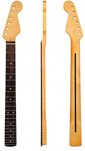 XIONGQI Ahorn E-Gitarrenhals, E-Gitarrenhals-Ersatz, 22 Bünde Ahornhals-Griffbrett-Gitarrenhals für DIY-Ersatzteile