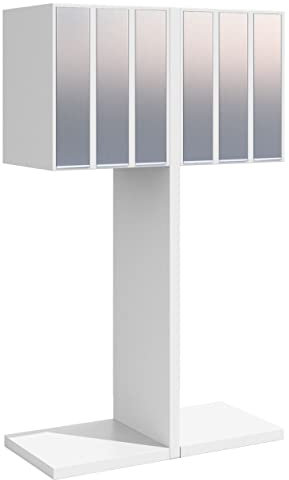 Briefkastenanlage Design Bravios, Hermes Clone for Six in Weiß mit Edelstahlklappe