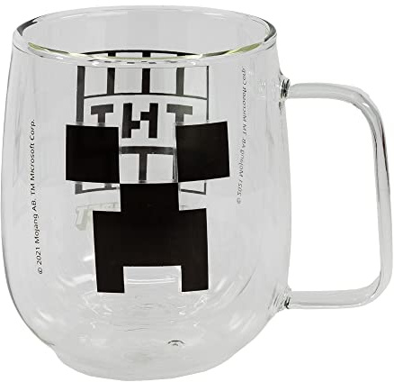 TAZA DE CRISTAL DE DOBLE PARED 290 ML | MINECRAFT