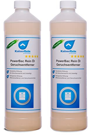 KaiserRein PowerBac Rein Ölfleckentferner 2x1L auf Pflaster, Beton Asphalt Öl und vieles mehr I Öl, Heizöl Geruchsentferner I Pflasterstein Reiniger