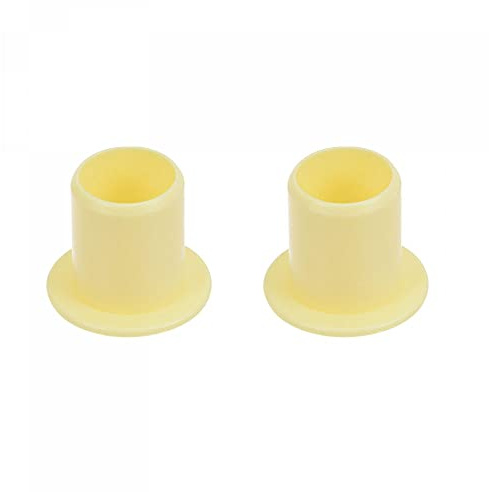 sourcing map Flanged Sleeve Bearings 10mm Bore 12mm OD 15mm Length POM Wrapped Oilless Bushings Yellow 2pcs