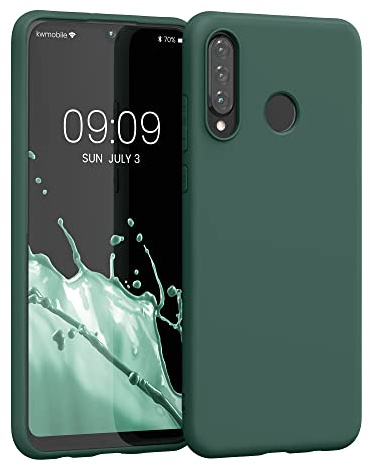kwmobile Hülle für Huawei P30 Lite TPU Case - Handyhülle unterstützt kabelloses Laden, Flexible Schutzhülle, gummiertes Cover in Tannengrün