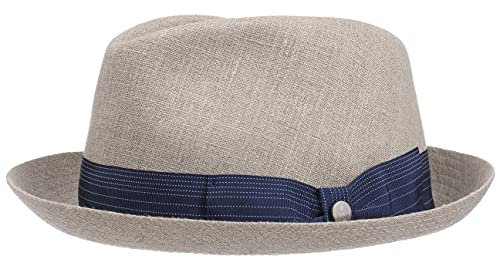 LIERYS Pearson Player Leinenhut Fedora-Stil Herren Made in Germany Frühjahr Sommer beige S (54-55 cm)
