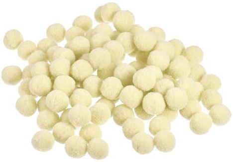 sourcing map 100 Stück Filzkugeln Bunt Filzstoff Perlen Set, 1.5cm Filzkugeln Pompons Filz Pom Poms zum Basteln Filzbälle für DIY Kreative Handgefertigt Dekorationen Geschenk, Milchig weiß