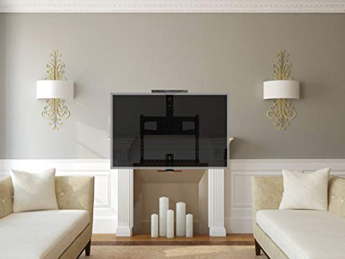 Adjustable Pull-Down Fireplace TV Mount - Full-Motion, Eye-Level Viewing, Above-Mantel Swivel Bracket for Flat Screens - TMOUNT 100A