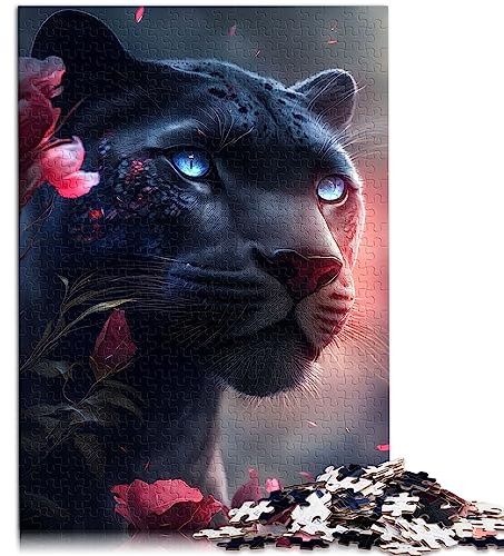 Puzzle pour Adultes La panthère Noire Rose Puzzles en Carton 1000 pièces Puzzle Staycation Kill Time 10.27 x 20.47/26 * 38cm.