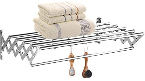 MSCEE Scherenwäschetrockner Edelstahl Ausziehbarer Wandtrockner Ausziehbar Kompaktes Schlankes Design Wäschreck Mit Wandmontage (Size : 40x30cm/16x12in)