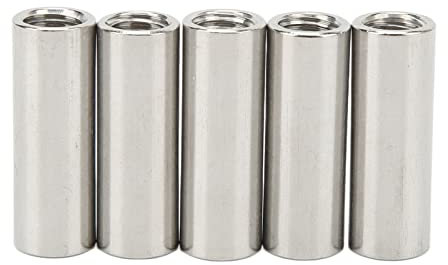 NDNCZDHC 5 Stück Kupplungsmuttern M12 Rundstangen-Verbindungsmuttern M12 X 1,75-16-L45 Mm Hardware-Muttern Edelstahl-Innengewindebefestigung Für Wartung
