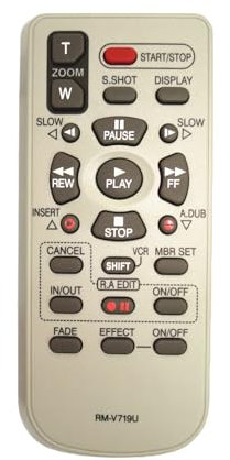 1 télécommande adaptée au magnétoscope de caméra vidéo Jvc RM-V719U