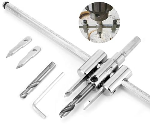 Circle Hole Cutter Saw Kit, Adjustable 30-300 MM Circle Hole Cutter Hole Saw Alloy Steel Universal Drill Bit DIY Tools for Woodworking Plastic Plasterboard