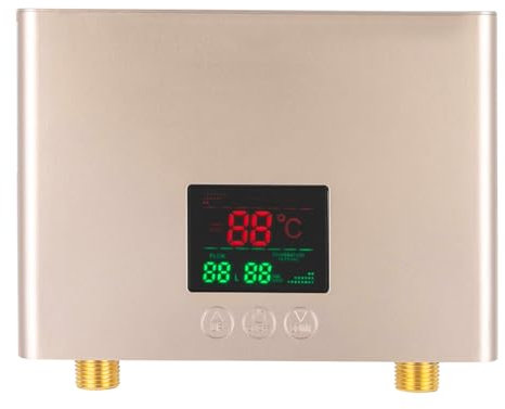 FENNNDS Elektronische Durchlauferhitzer, 3000 Watt Sofortige Warmwasserbereiter Elektrischer Klein mit LED Temperaturanzeige und Fernbedienung für Küche und Badezimmer SpüLbecken