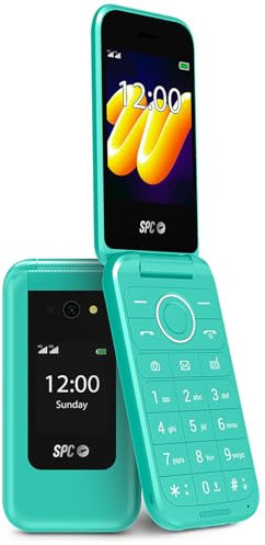 SPC Wild – Telefono 4G di base per disconnessione digitale e prima connessione sicura | Fotocamera, doppio schermo, pulsante SOS e batteria da 7 giorni | Turchese
