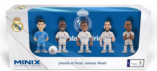 MINIX – Real Madrid – 5-pack – samlarfigurer 7 cm – B (Courtois/Vinicius/Bellingham/Carvajal/Mbappé)