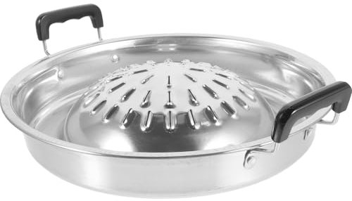 Amosfun Poêle à Griller pour Barbecue en Aluminium Léger Poignée, Multifonction pour Barbecue D'extérieur et Jardin, Accessoire Pratique pour Cuisson Facile