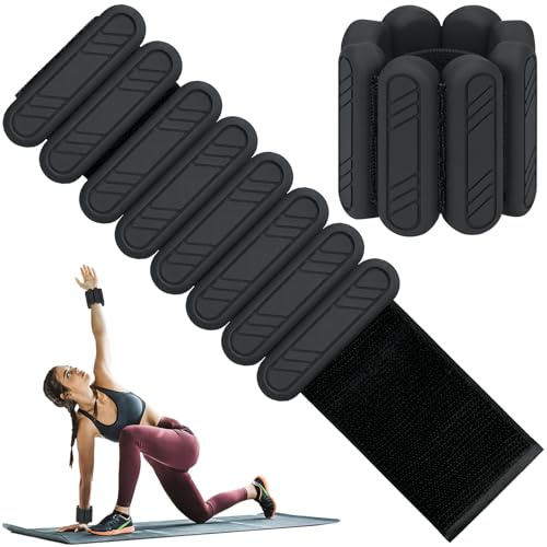 ouhos 1 Pair Adjustable Wrist and Ankle Weights, Waterproof Wearable Silicone Weight Bands for Yoga, Pilates, Running, Walking & Gym