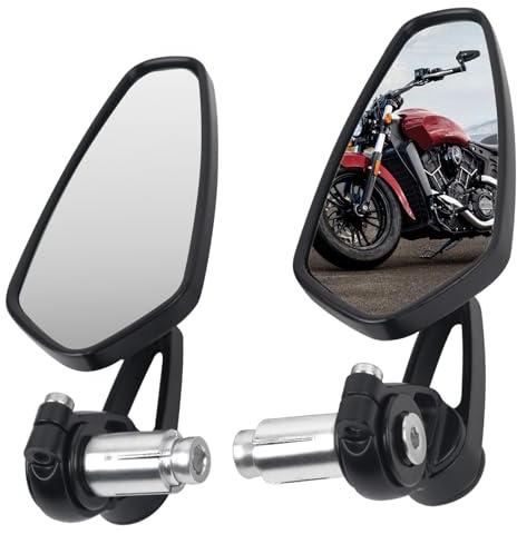 Bar End Mirrors - 7/8 (22mm) Motorcycle mirrors Adjustable Handlebar Rear View Mirrors Compatible With Honda GROM MSX125 CB500F Kawasaki Z125 pro Z650 Z750 Z800 Z900 ER6N ER6F Suzuki SV650 GSX-S750