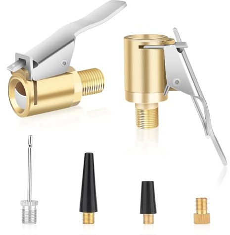 MOKIDO 6-teiliges Ventiladapter Set, 8mm Autoventil Adapter | Französisches Ventil Adapter für Autoventil, Fahrrad, Easy Pump Adapter, Ballnadel & Luftpumpen, Zubehör