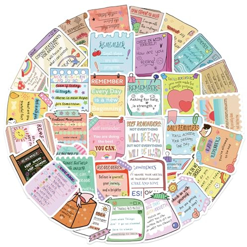 54PCS Personalised Stickers Scrapbook Cute,Waterproof Mental Health Sticker, for Adults and Kids,for Writing Drawing Scrapbook Phone Cases Laptops